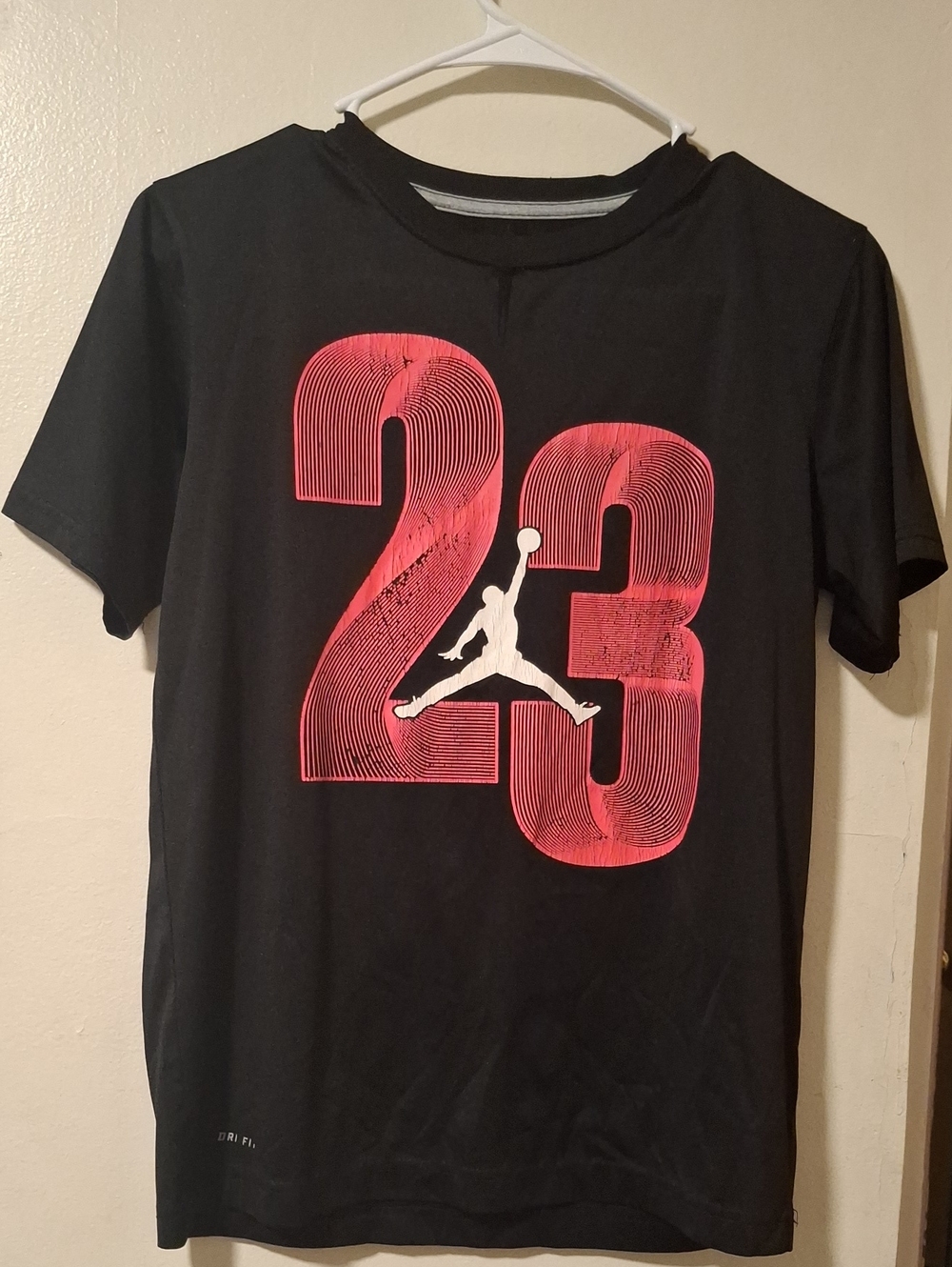 Jordan Black Tee with Red '23' and White Jumpman